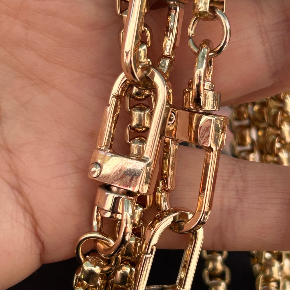 Unbranded heavy substantial, gold Rollo link necklaces interlocking, carabiners - Picture 6 of 17